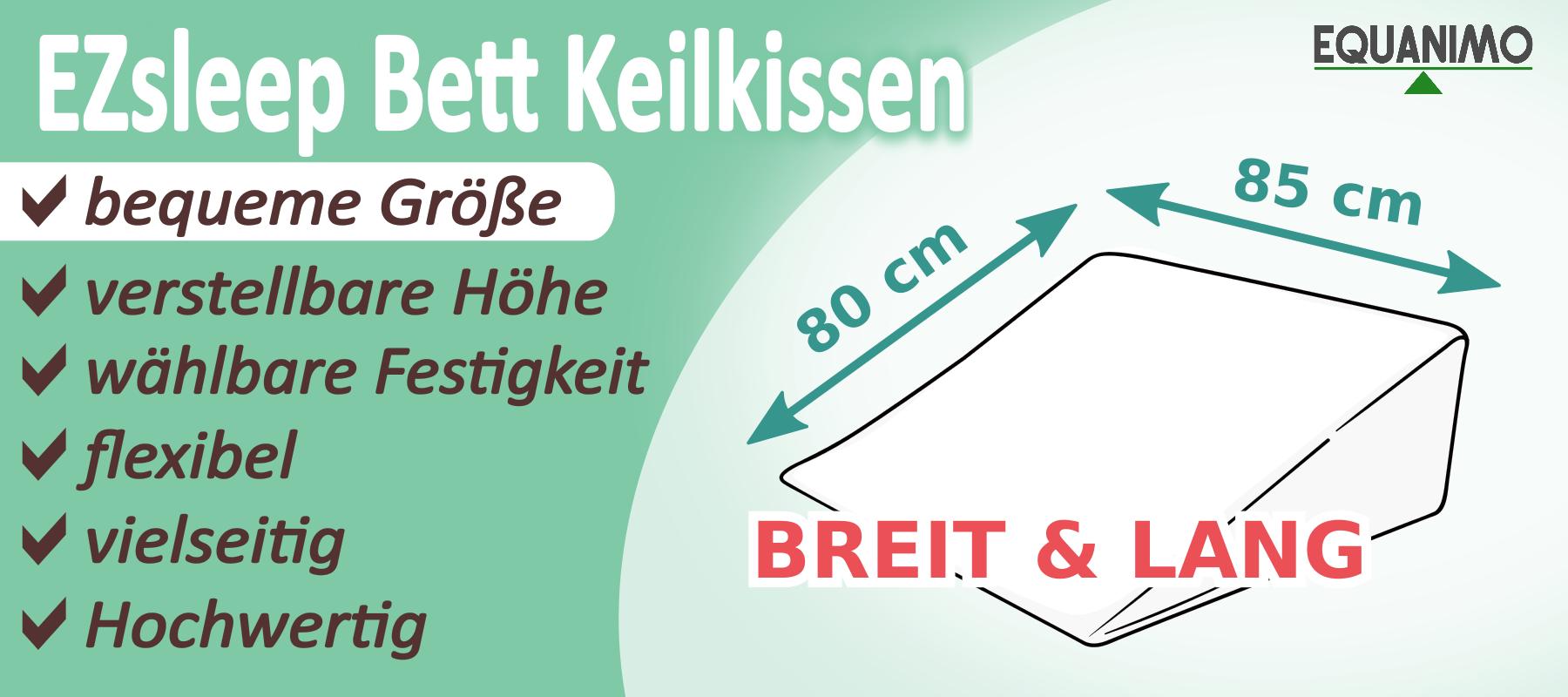 EZsleep Bettkeil: Bequeme Größe - Breite 85cm x Länge 80cm