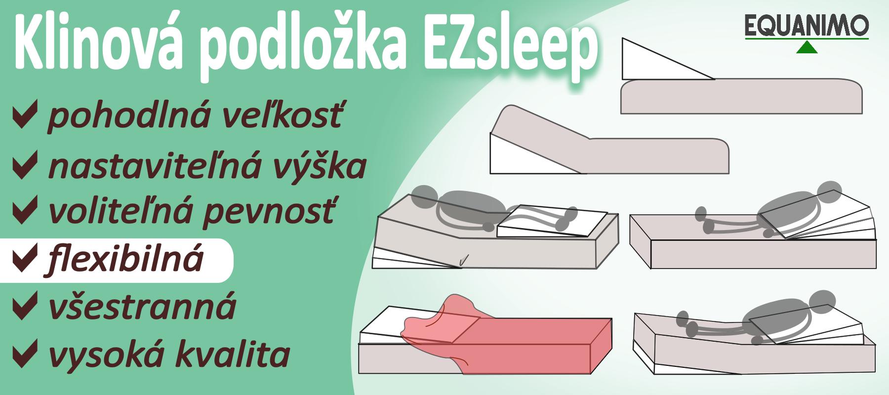 Klinová Podložka EZsleep je flexibilná