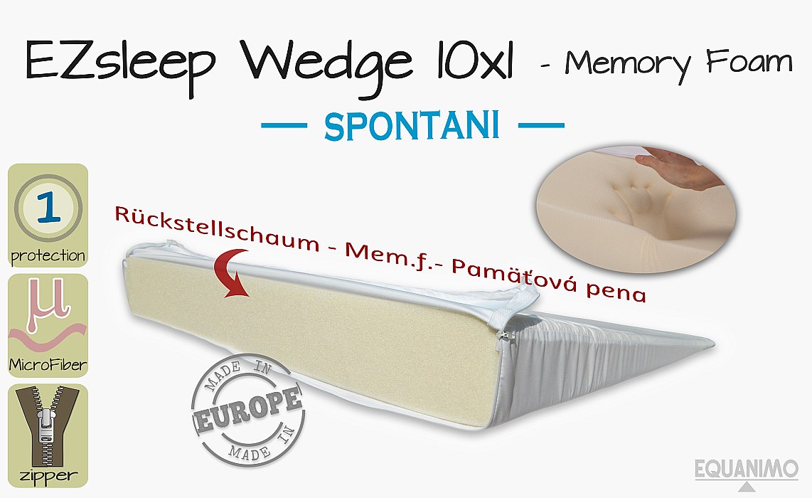 Klinová podložka EZsleep 10x1 - SPONTANI: Memory Foam (pamäťová pena)